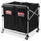 Rubbermaid Commercial Collapsible X-Cart, Steel, 2-4 Bushel Cart, 24.1Wx35.7Dx34H, Blk/Slvr 1881781 - alternate 2